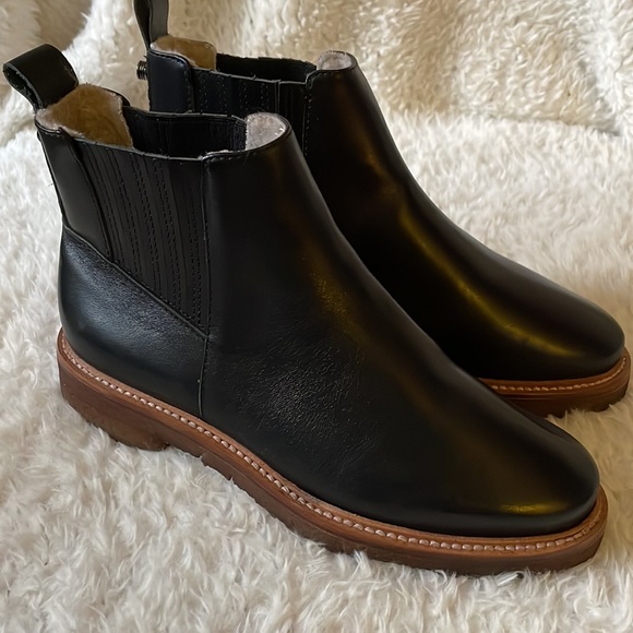 Botkier faux shearling lined leather chelsea boots 6 - Picture 2 of 9
